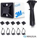 Cable Tie MAUUA Black With Adhesive Mounts