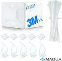 Cable Tie MAUUA White With Adhesive Mounts
